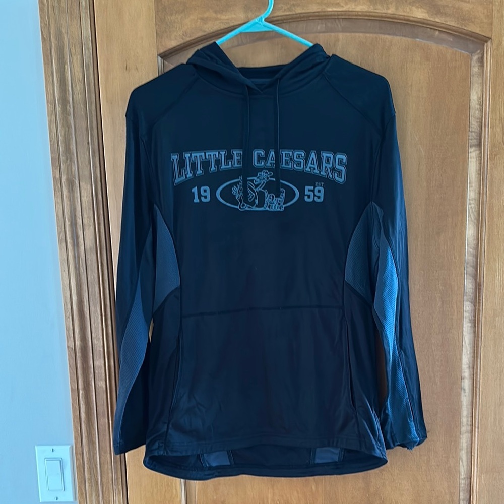 Little Caesars Women’s Performance Black Hoodie with Front Pocket Small